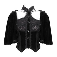 Load image into Gallery viewer, ETT03401 Gothic hooded halterneck women&#39;s short shirt
