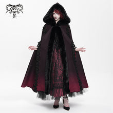 Load image into Gallery viewer, CA048 Gothic black and red gradient long shawl
