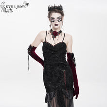 Load image into Gallery viewer, ESKT072 Sequined embroidered mesh suspender trailing dress
