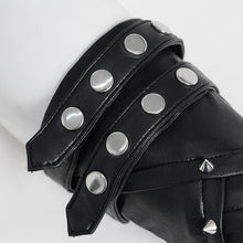 Load image into Gallery viewer, GE047 Super-Stretch Faux Leather Punk Mid-Length Gloves
