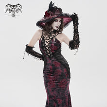 Load image into Gallery viewer, SKT25302 Gothic Velvet Strappy Dress with Side Seam Pleats

