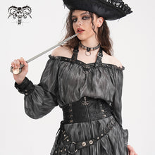 Load image into Gallery viewer, TT27701 Halter neck off shoulder long sleeve loose T-shirt
