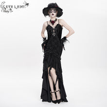 Load image into Gallery viewer, ESKT06301 Gothic fishtail dress with suspenders
