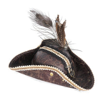 Load image into Gallery viewer, AS189 Punk brown cracked pirate hat
