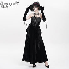 Load image into Gallery viewer, ESKT064 Gothic Rose Tassel Slip Dress
