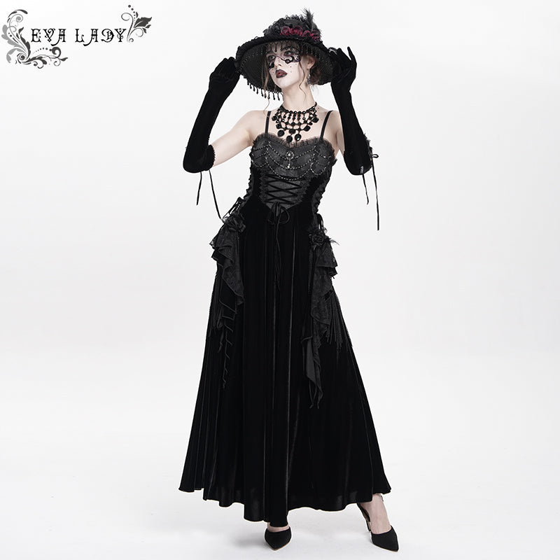 ESKT064 Gothic Rose Tassel Slip Dress