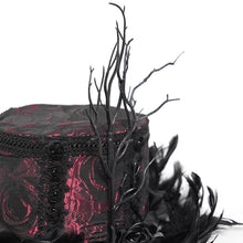 Load image into Gallery viewer, EAS038 Gothic rose feather branch decorated hat

