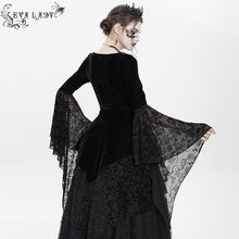 Load image into Gallery viewer, ETT043 Fake two-piece long-sleeved Gothic T-shirt with corset
