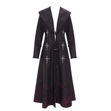 Load image into Gallery viewer, ECT016 thick warm gothic fur Black and red gradient nylon wool long coat
