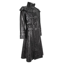 Load image into Gallery viewer, CT22301 Cracked leather stand collar long men&#39;s jacket
