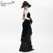 Load image into Gallery viewer, ESKT06301 Gothic fishtail dress with suspenders
