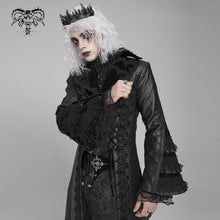 Load image into Gallery viewer, CT275 Gothic pattern leather mid-length coat
