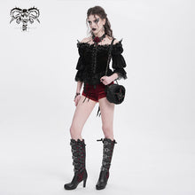 Load image into Gallery viewer, PT170 Gothic Stretch Velvet Women&#39;s High Waist Shorts
