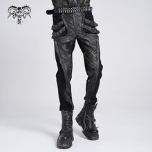 Load image into Gallery viewer, PT270 Punk Twill and Faux Leather spliced Trousers
