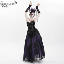 Load image into Gallery viewer, ESKT06702 purple branch mesh gothic skirt
