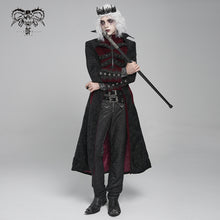 Load image into Gallery viewer, CT27002 Gothic pattern velvet long coat with multiple straps at the center front
