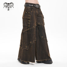 Load image into Gallery viewer, PT263 Punk coffee-colored woven wide-leg pants
