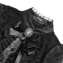 Load image into Gallery viewer, ESHT01901 Stand-Collar Gothic Lace Shirt with Irregular Dot Pattern
