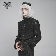 Load image into Gallery viewer, SHT149 Embossed Velvet Gothic Long Sleeve Shirt
