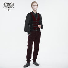 Load image into Gallery viewer, PT22602 Wine Gothic high waist chenille men&#39;s trousers
