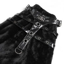 Load image into Gallery viewer, AS301 Short-pile velour and glossy patent leather Punk-style mid-length leg warmers
