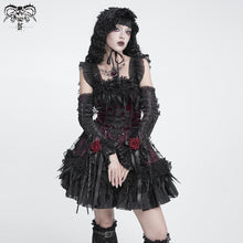 Load image into Gallery viewer, GE04902 Lolita Embroidered Velvet Rose Mid-Length  Oversleeves
