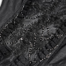 Load image into Gallery viewer, ESKT06601 Gothic Pattern Satin Rose Mesh Long Sleeve Dress
