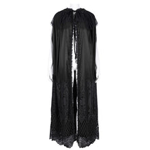 Load image into Gallery viewer, CA04501 Black Gothic Lace Hooded Cloak
