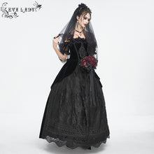 Load image into Gallery viewer, ESKT04501 Black Gothic suspender dress
