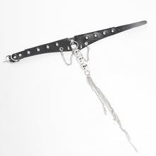 Load image into Gallery viewer, AS244 Punk skull pendant decorated leather collar
