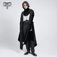 Load image into Gallery viewer, CT120 Chain pendant short front and long back black men long gothic cloak

