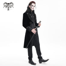 Load image into Gallery viewer, CT25401  black Gothic faux two piece embossed dress coat
