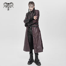 Load image into Gallery viewer, CT26902 Punk pleated leather long coat
