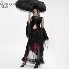 Load image into Gallery viewer, ETT039 Gothic Women Velvet and Burnt-out Mesh Long Sleeve T-Shirt
