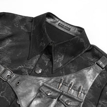 Load image into Gallery viewer, SHT145 Punk two-tone random pattern shirt with 3D pocket
