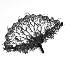 Load image into Gallery viewer, EAS046 Fan with Branch-Patterned Lace Appliqué
