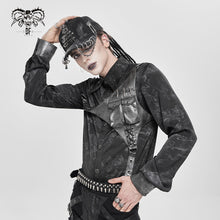Load image into Gallery viewer, SHT145 Punk two-tone random pattern shirt with 3D pocket
