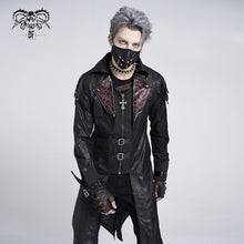 Load image into Gallery viewer, CT06901 movie actor false two pieces black hooded leather long coats for men
