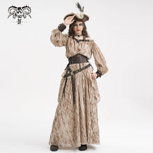 Load image into Gallery viewer, TT27702 Steampunk Halter neck off shoulder long sleeve loose T-shirt

