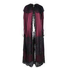 Load image into Gallery viewer, CA04502 Red Women Gothic Lace Hooded Cloak
