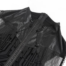 Load image into Gallery viewer, SKT246 Flocked Circuit Board Print Mesh Cyber Dress

