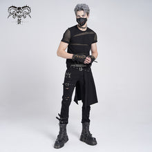 Load image into Gallery viewer, PT032 adjusted loops punk rock broken holes black men ripped trouser with skirt
