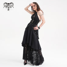 Load image into Gallery viewer, SKT213 Punk halter neck long dress with drawstring at chest
