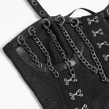 Load image into Gallery viewer, TT307 Punk-Style Snake Print Knit Spaghetti Strap Crop Top
