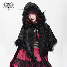 Load image into Gallery viewer, CA051 Gothic embroidered velvet hooded cape
