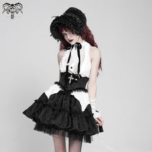 Load image into Gallery viewer, SHT09702 White Gothic daily life Sleeveless women Blouse
