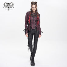 Load image into Gallery viewer, CT26302 Red Pleated Faux Leather Punk Jacket

