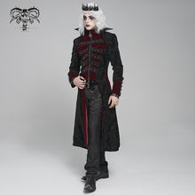 Load image into Gallery viewer, CT27002 Gothic pattern velvet long coat with multiple straps at the center front
