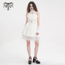 Load image into Gallery viewer, SKT21902 white lolita halterneck tunic dress
