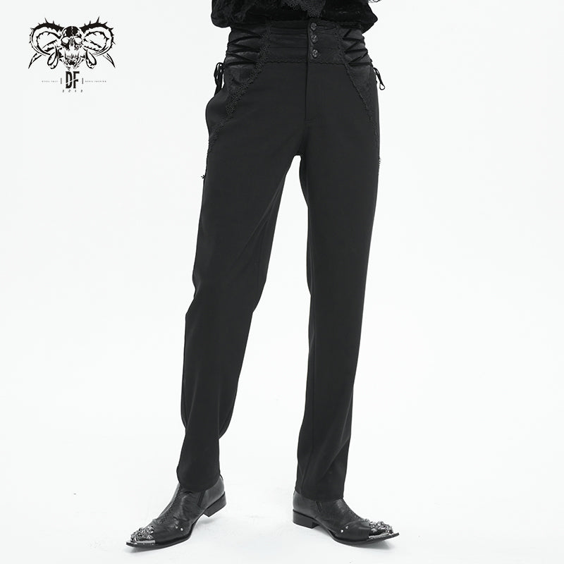 PT217 Gothic pattern leather fake belt men's trousers